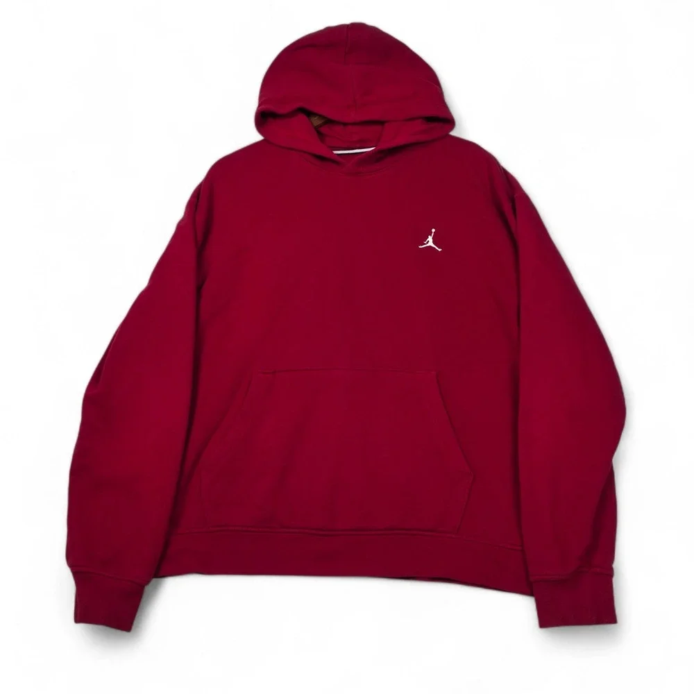 Jordan Essential Fleece Hoodie Mens‎ Medium Gym Red Jumpman Pullover FJ7774-687